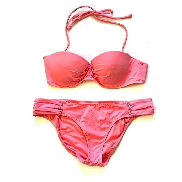 Victoria's Secret Knockout Bikini Set 34B Small Bright Coral - Picture 3 of 7